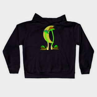 Glowing mushrooms with snails and moon Kids Hoodie